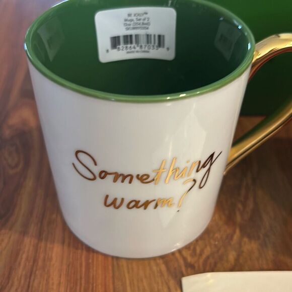 NEW Lenox Kate Spade be jolly set of two mugs red green gold Christmas gifts cof - Picture 2 of 5